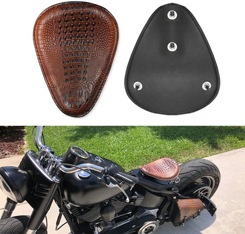 DREAMIZER Bobber Motorcycle Solo Seat Compatible With Sportster XL 1200 883 48 Dyna Brown - Image 3
