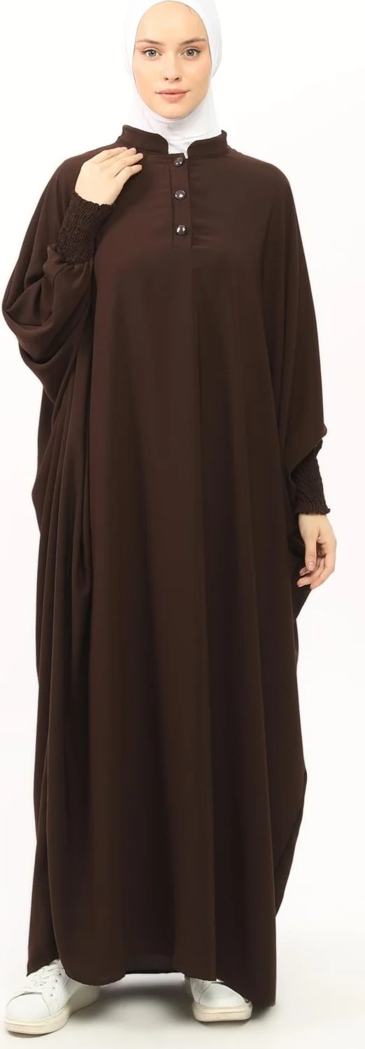 التوبة Women's Medina Silk Abaya Abaya Dress Judge Collar Bat Sleeve Hijab Dress