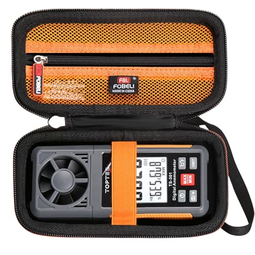 FBLFOBELI Hard Case for TopTes TS-501B Sound Level Meter/TopTes TS-301 Digital Anemometer Wind Speed Meter/TopTes TS-710 Light Meter Lux/Foot Candles Meter (Case Only) (Orange) - Image 1