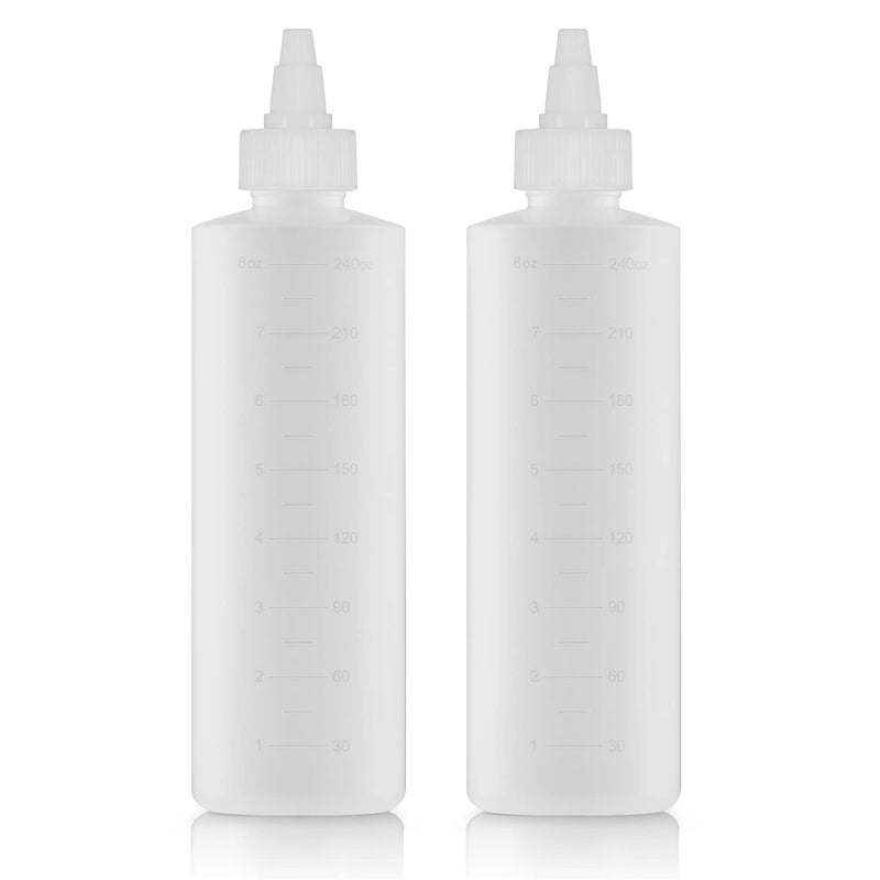Bar5F Applicator Bottle for Hair  2Pack 85 Ounce Translucent Adjustable Nozzle OpenClose Feature Squeeze Design with Measuring Scale  Ideal for Scalp Hair Color Roots Hair Oil Application
