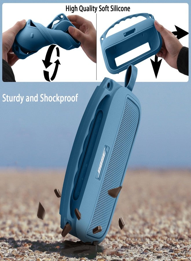 co2CREA Soft Silicone Case Replacement for Bose New SoundLink Flex 2nd Gen/Bose SoundLink Flex Bluetooth Portable Speaker (Silicone Case, Blue Dusk Case) - Image 4