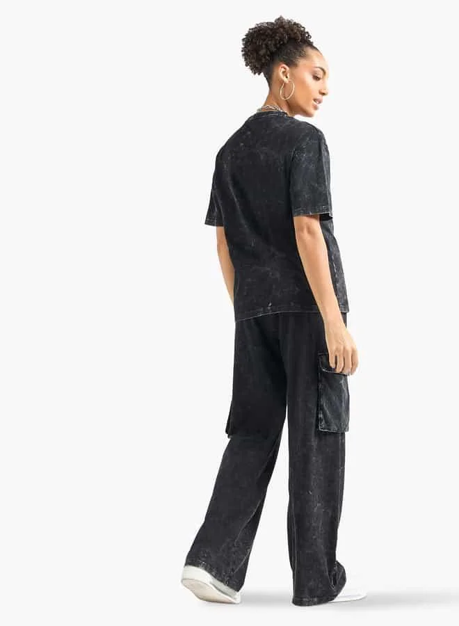 Splash FAV Crew Neck Boxy T-shirt and Cargo Pants Set