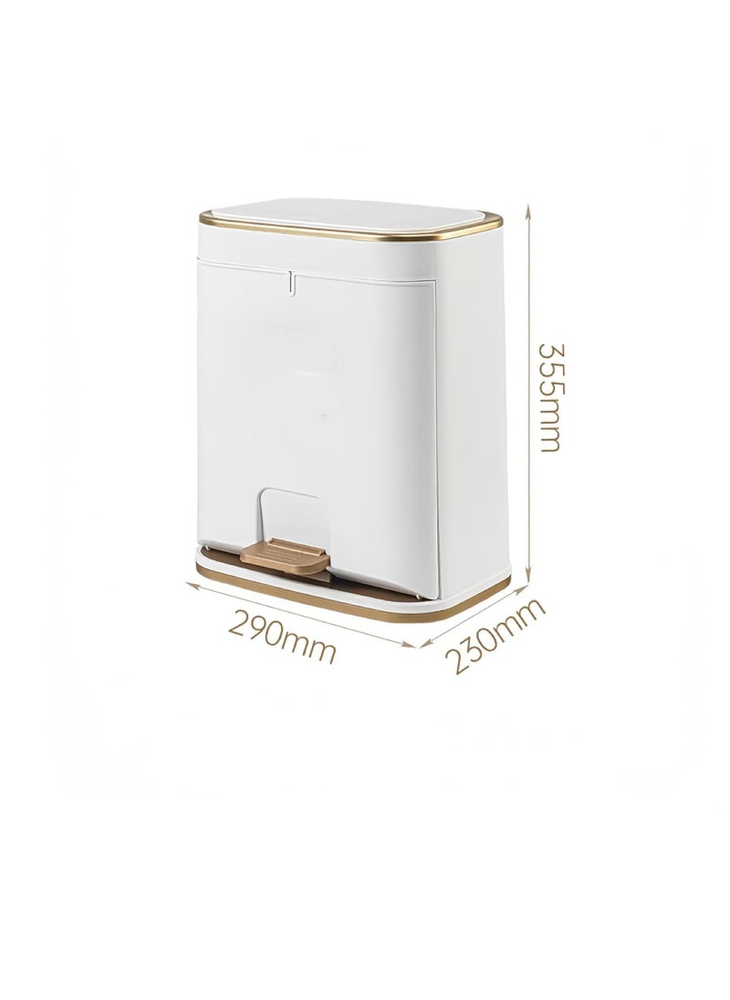 Generic Kitchen Trash Bin 12 L,Trash Can with Lid,Plastic Garbage can with Press top Lid, Gold Step Pedal Trash can,Narrow Trash bin for Kitchen, Bathroom, Bedroom, Living Room, Office, Dog Proof Trash Can  - Image 2