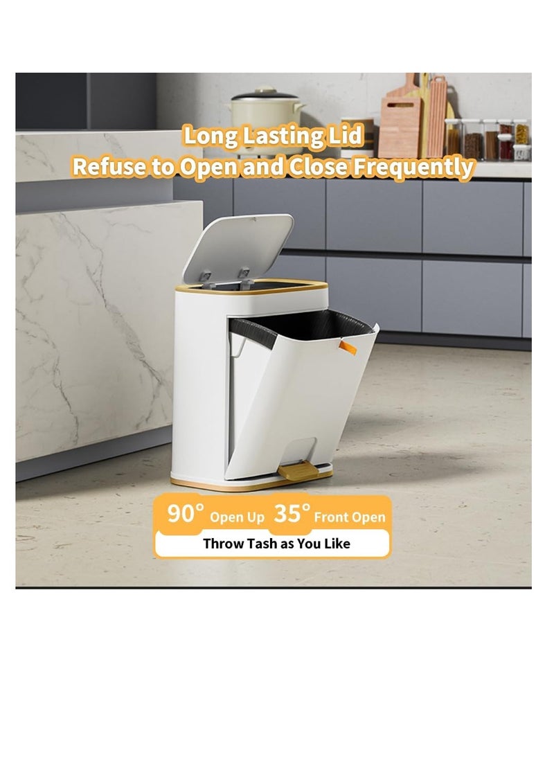 Generic Kitchen Trash Bin 12 L,Trash Can with Lid,Plastic Garbage can with Press top Lid, Gold Step Pedal Trash can,Narrow Trash bin for Kitchen, Bathroom, Bedroom, Living Room, Office, Dog Proof Trash Can  - Image 4