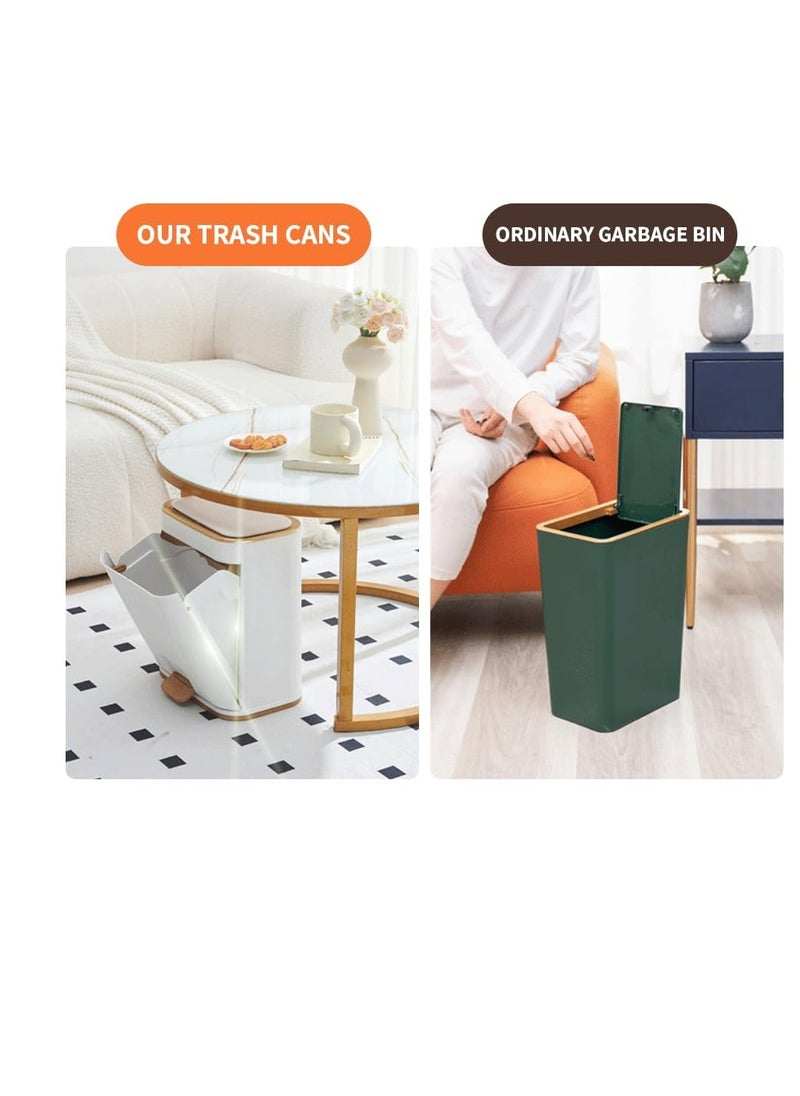 Generic Kitchen Trash Bin 12 L,Trash Can with Lid,Plastic Garbage can with Press top Lid, Gold Step Pedal Trash can,Narrow Trash bin for Kitchen, Bathroom, Bedroom, Living Room, Office, Dog Proof Trash Can  - Image 5