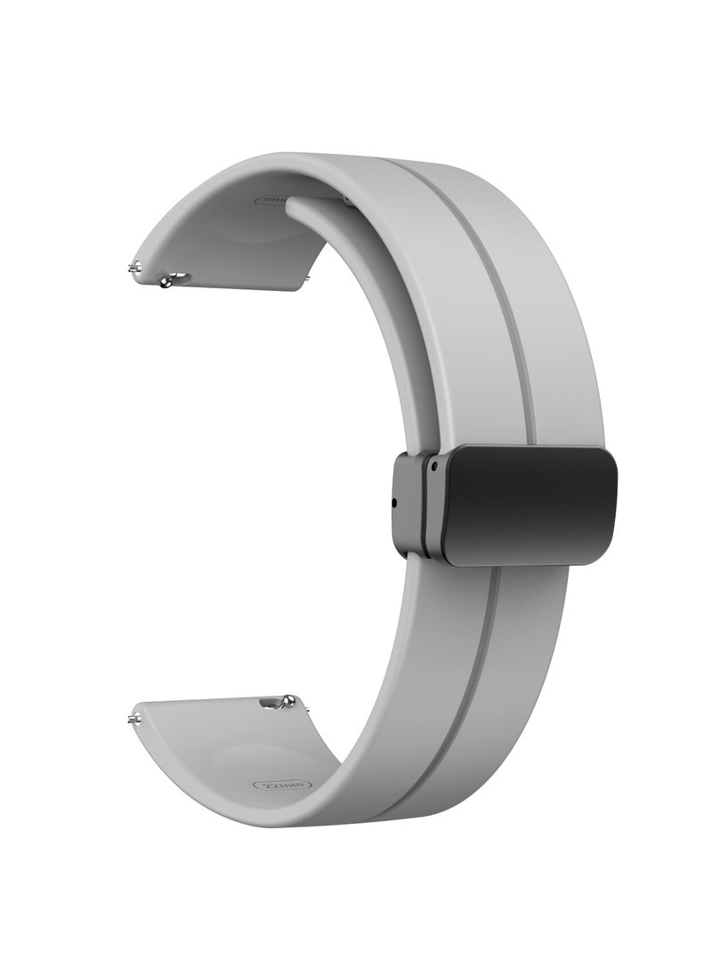 Generic 22MM Straps Compatible with Huawei Watch GT5(46MM)/GT4(46MM)/GT3(46MM)/GT3 Pro(46MM)/GT2(46MM)/GT2e(46MM)/GT/GT Runner,Huawei Watch 4/4 Pro/3/3 Pro,Honor Watch 4 Pro/GS3/Magic Watch 2,Soft Silicone Band With Magnetic Buckle for Men,Women,Light Grey  - Image 2