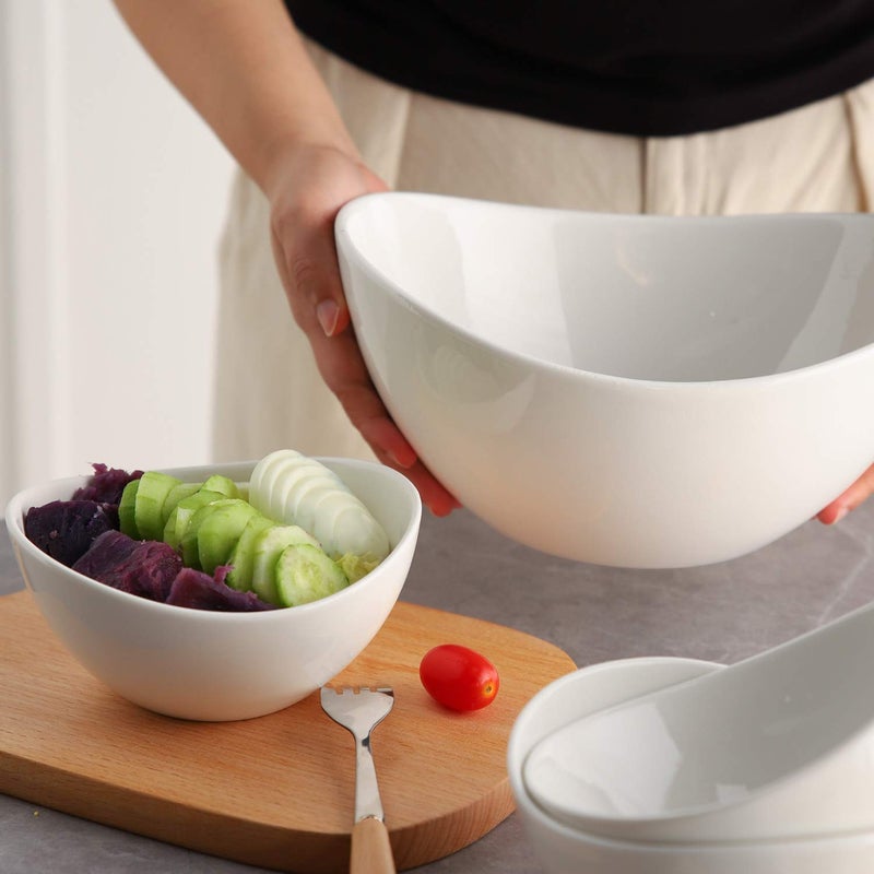 Samsle Porcelain Small Serving Bowls, 10 Ounce Dessert Bowls for Ice Cream Snacks Appetizer Candy Dishes, Dishwasher Safe Durable Ceramic White Bowl for Party, Set of 6 - Image 5