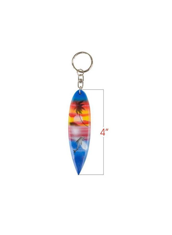ArtCreativity Wooden Surfboard Keychains Set Of 12 Fun Key Chains For Backpack Purse Luggage Great Giveaways For Birthday Luau Beach And Pool Parties Cool Goodie Bag Fillers For Kids  - Image 4
