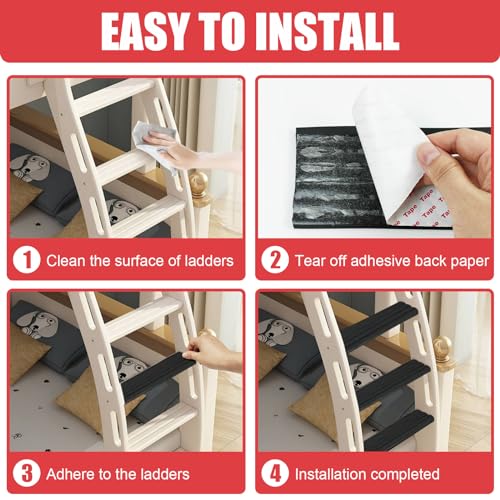 FMOACEN 6.6 FT Black Bunk Bed Ladder Pads PVC Soft Corner Protectors with Strong Adhesive, Stair Steps Cover for Foot Comfort - Image 3