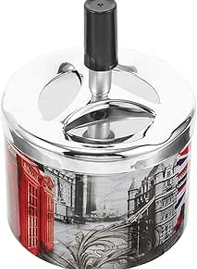 Automatic Self Extinguishing Metal Ashtray Portable Compact Design For Home Office - Image 1