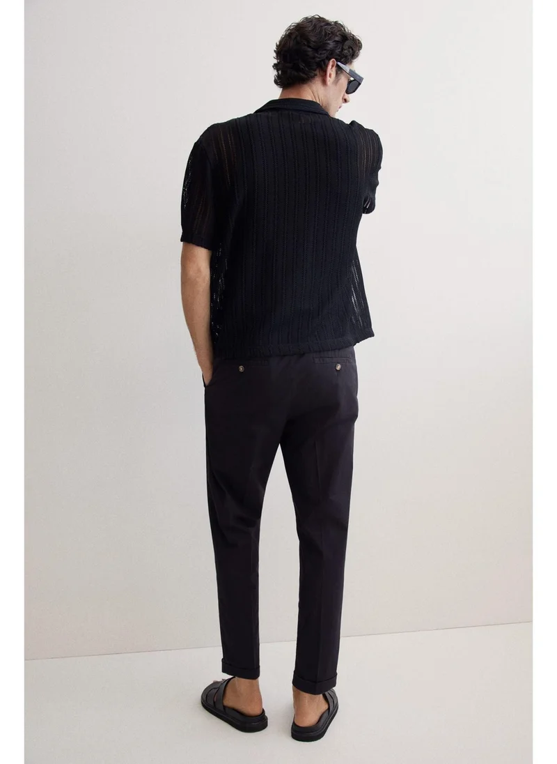 H&M Regular Fit Cropped cotton trousers