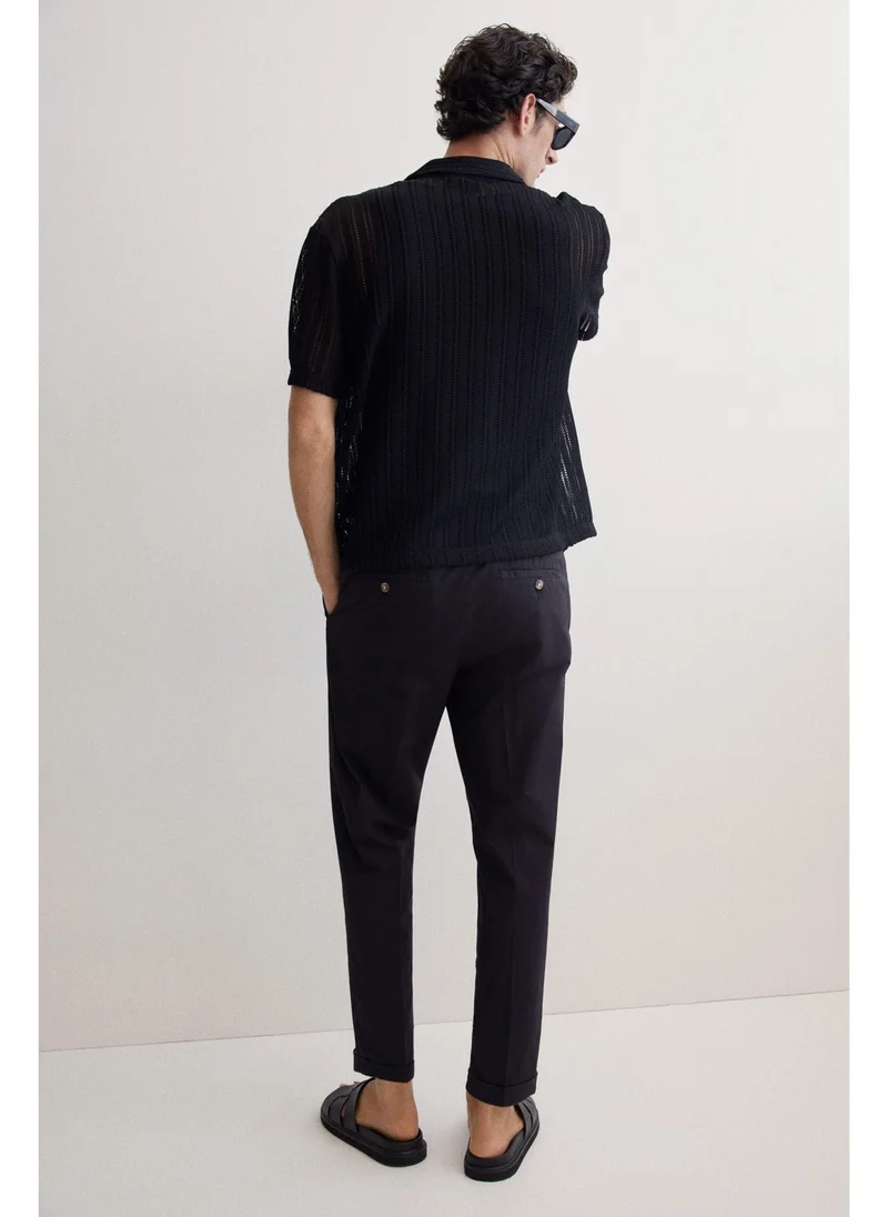 اتش اند ام Regular Fit Cropped cotton trousers
