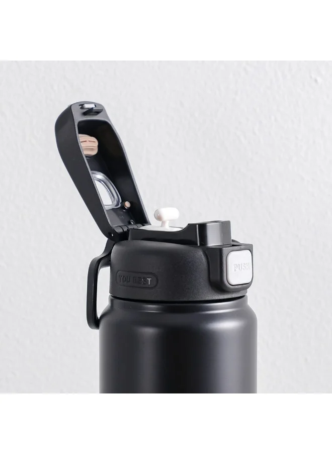 DANUBE HOME Alpine Aqua Water Bottle Stainless Steel Vacuum Insulated Black 800ml