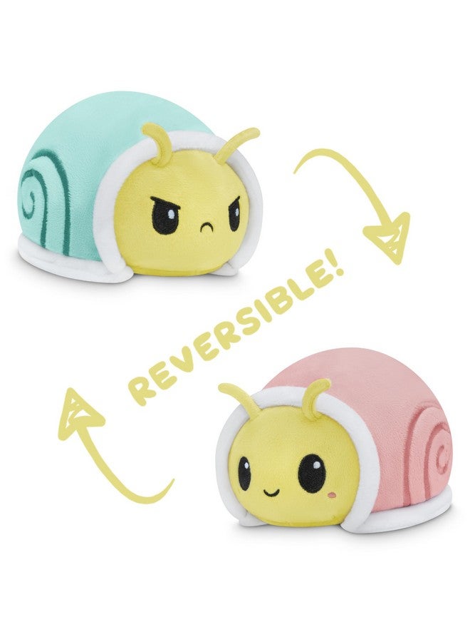 TeeTurtle - The Original Reversible Snail Plushie - Pink + Aqua - Cute Sensory Fidget Stuffed Animals That Show Your Mood! - Image 3