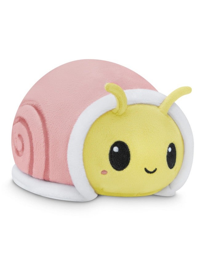 TeeTurtle - The Original Reversible Snail Plushie - Pink + Aqua - Cute Sensory Fidget Stuffed Animals That Show Your Mood! - Image 1