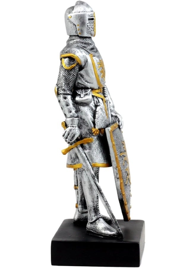 Ebros Gift Ebros Coat of Arms Medieval English Swordsman Knight of Heraldry with Large Crest Shield Figurine 875 Tall Suit of Armor Statue Decor - Image 4