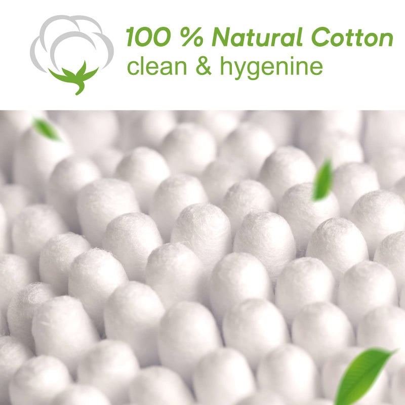 Eyxformula 1000 Count Organic Cotton Swabs, FSC Certified, Biodegradable, Double-Tips - Stronger Bamboo Sticks & Extra Cotton Buds for Ear Cleaning, Makeup, Beauty, Personal Hygiene, First Aid, Crafts - Image 4
