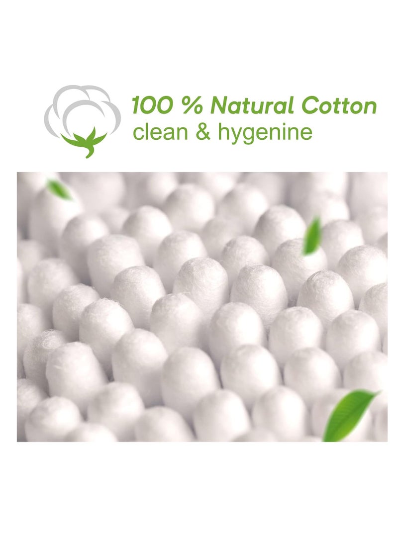 eyxformula eyxformula 1000 PCS Bamboo Cotton Swabs In Storage Box Natural Organic Cotton Swabs With Wooden Sticks - Double Tips Biodegradable Cotton Buds For Ear Wax Removal, Makeup, Personal Care, Art & Craft  - Image 4