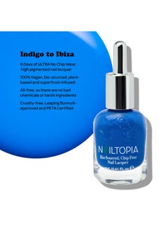 Nailtopia Plantbased Chip Free Nail Lacquer Non Toxic Biosourced Longlasting Strengthening Polish Indigo To Ibiza (Ocean Blue) 0.41Oz  - Image 2