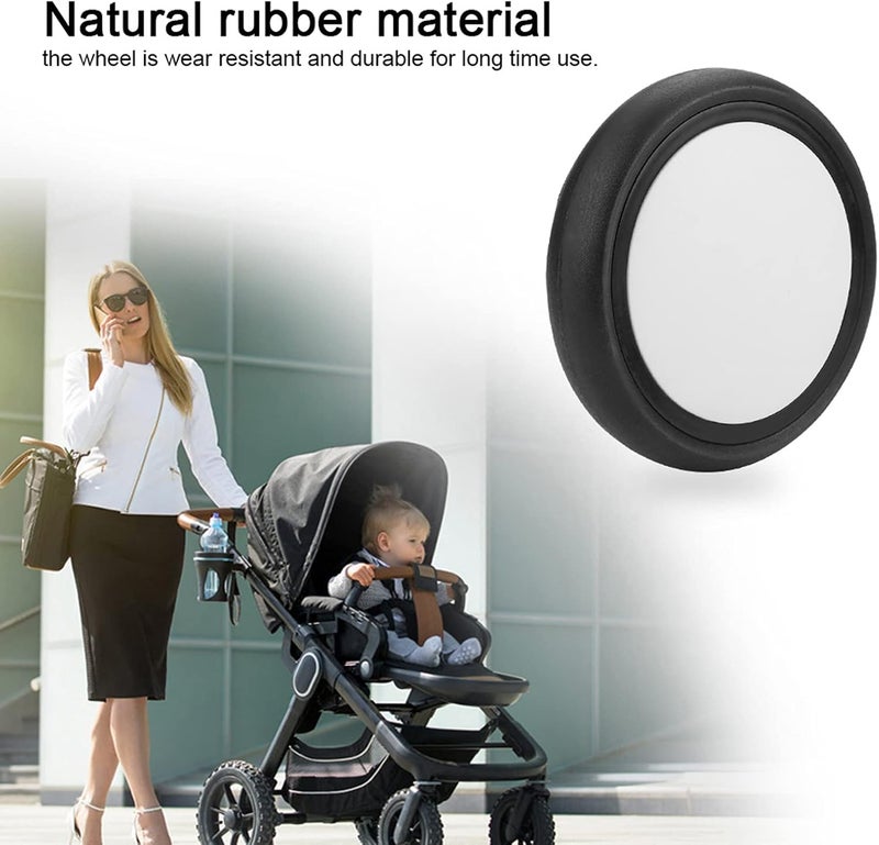 Naroote Baby Stroller Wheel Tool Stroller Wheel Durable Wear Resistant for Yoyo for Kiddopotamus for Chbaby for YoyaA pair of rear wheels - Image 5