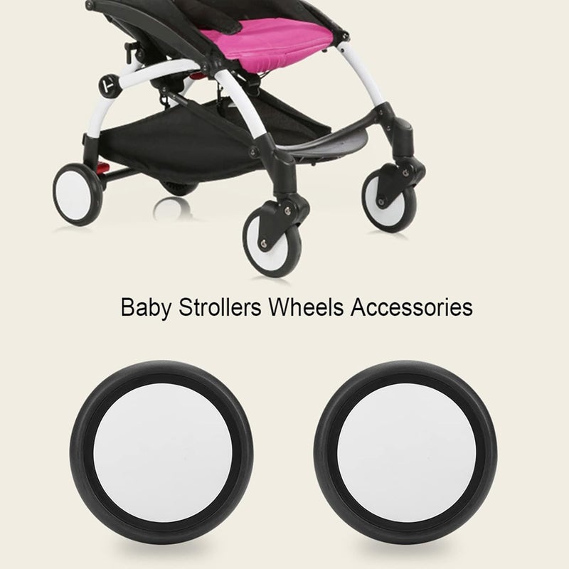 Naroote Baby Stroller Wheel Tool Stroller Wheel Durable Wear Resistant for Yoyo for Kiddopotamus for Chbaby for YoyaA pair of rear wheels - Image 3