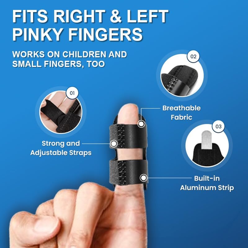 MEDILYMER Pinky Splint and Ice Pack (2+2 Set) Small Finger Pain Relief Set for Kids, Pinky Brace for Knuckle Immobilization, Straightening Arthritis, Mallet Finger, Fits Thumb, Ring, Pinkie, Little Fingers - Image 4