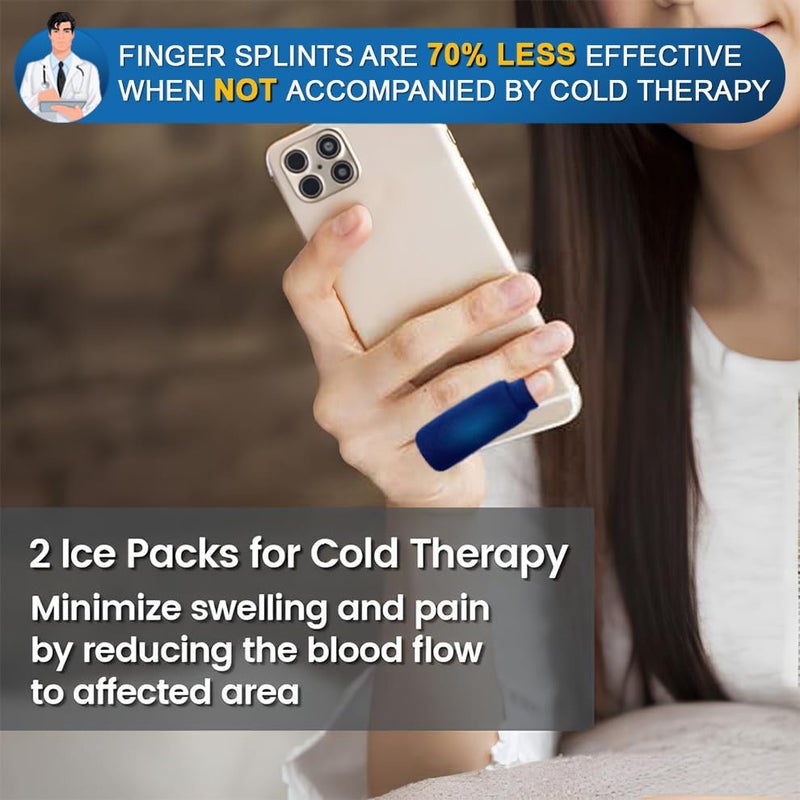 MEDILYMER Pinky Splint and Ice Pack (2+2 Set) Small Finger Pain Relief Set for Kids, Pinky Brace for Knuckle Immobilization, Straightening Arthritis, Mallet Finger, Fits Thumb, Ring, Pinkie, Little Fingers - Image 5