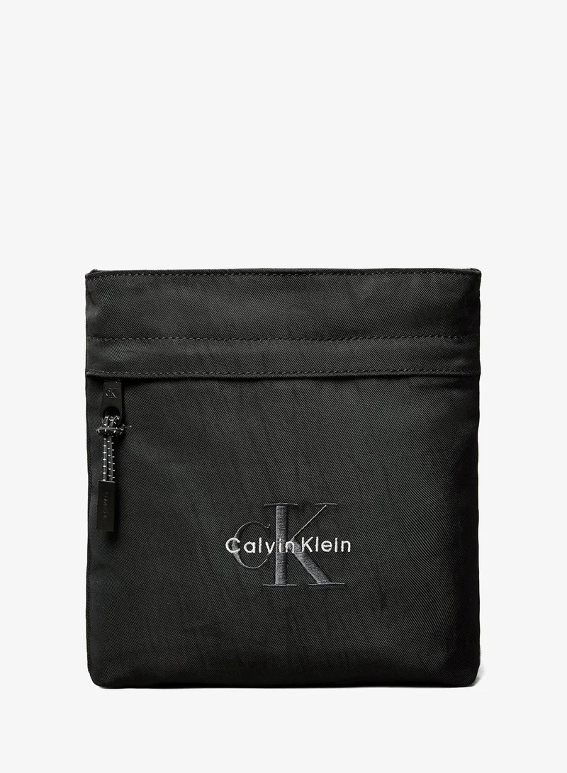 CALVIN KLEIN Black Nylon Monogram Logo Flatpack for Men | Best Price UAE