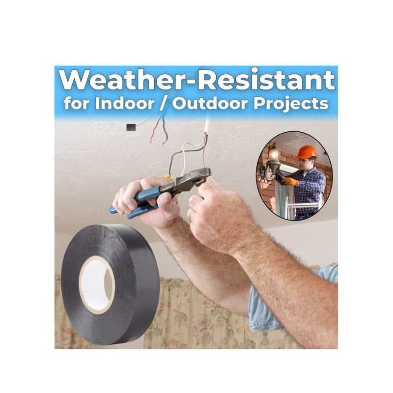 Zikra Black Electrical Tape Jumbo Roll 10 Pack, Huge 60 Foot Rolls Of 3/4 Inch PVC Vinyl With Ultra Weather-Resistant Adhesive. Withstands High Heat for Electrician Automotive Use - Image 5