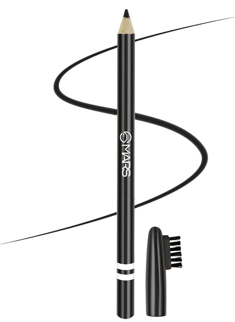 مارس قلم حواجب مارس مع سبولي قلم حواجب عالي الصبغة يدوم طويلاً ومقاوم للتلطخ 1.2 جم أسود - Image 1