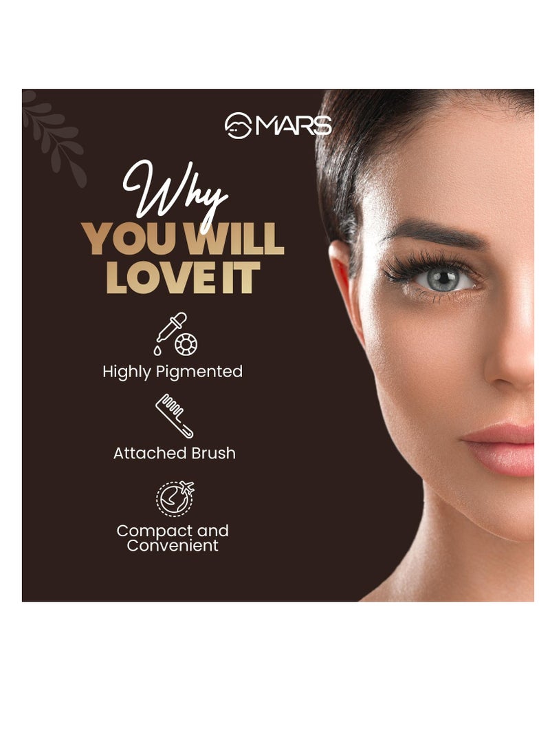 مارس قلم حواجب مارس مع سبولي قلم حواجب عالي الصبغة يدوم طويلاً ومقاوم للتلطخ 1.2 جم أسود - Image 3