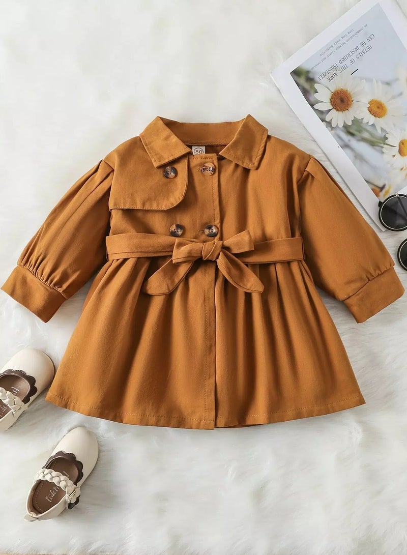 Baby Double Breasted Belted Trench Coat  - Image 1