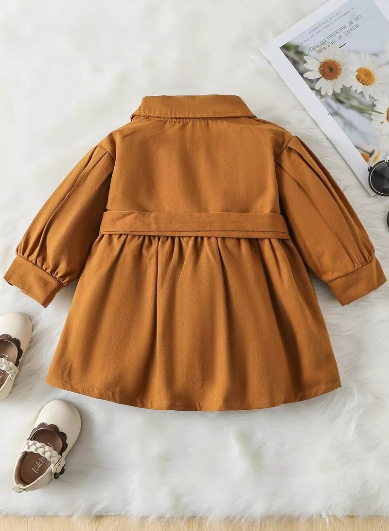 Baby Double Breasted Belted Trench Coat  - Image 2