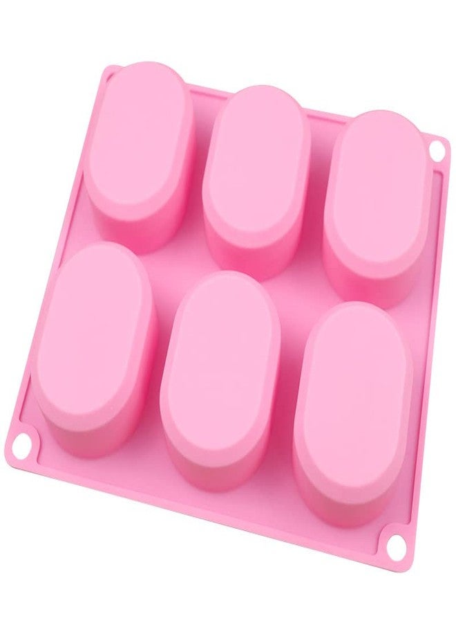 Vedini 6 Cavity Small Oval Shape |Silicone Molds for Craft Soap Mold, Cake Mold, Chocolate Mold ＆ Ice Cube Tray (60gm appox - Image 1