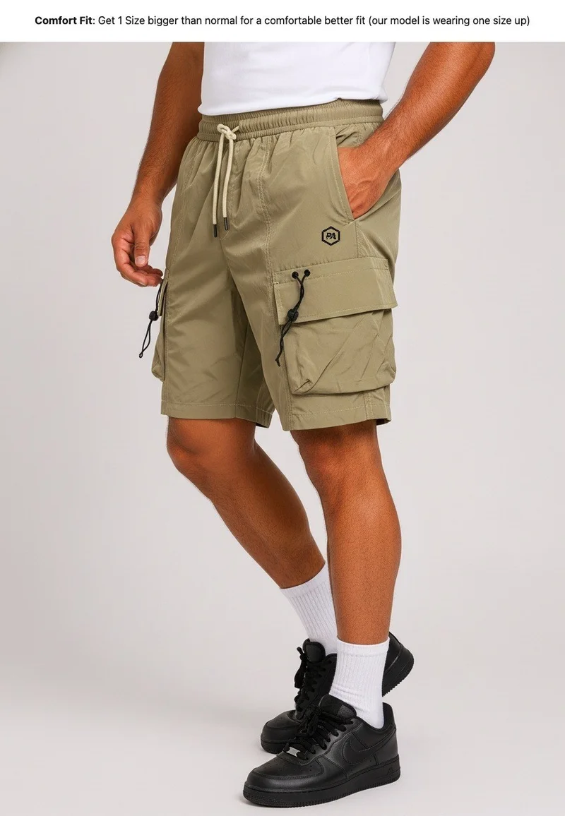 بريما إيس رجالي Cargo Shorts Airy الهواء الطلق والنشاط بريميوم Khaki Green