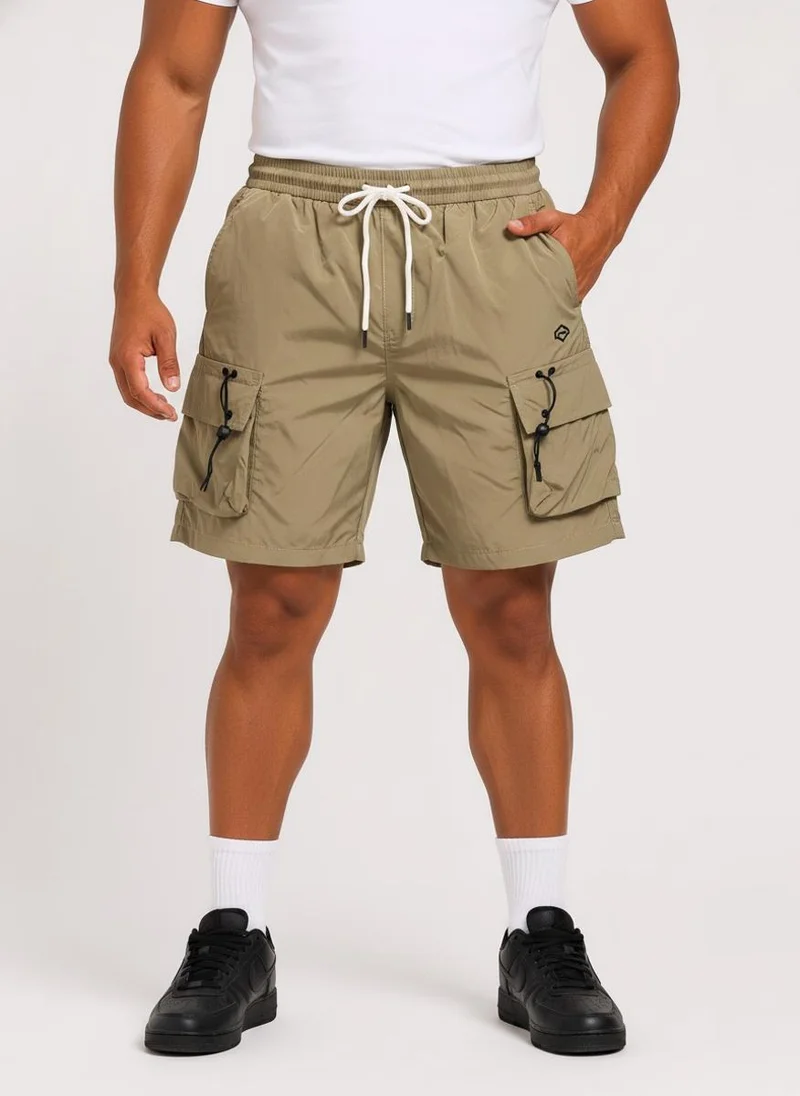 بريما إيس رجالي Cargo Shorts Airy الهواء الطلق والنشاط بريميوم Khaki Green