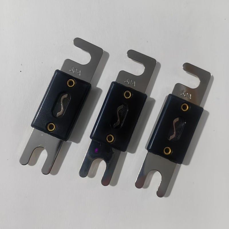 ANL 60A 30 Amp Large Nickel Plated High Conductivity Fuse 3 Pack For Car Audio RV Inverter Overload Protection - Image 1