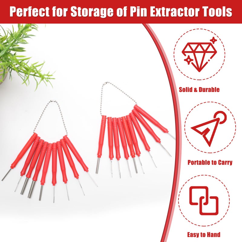 Anglekai 30+4P Terminal Pin Removal Tool Kit, Electrical Connector Depinning Tool Terminal Pin Extractor Kit Wire Release Tool for Car Household Devices (Red) - Image 5