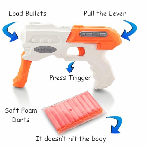 Storio EVO Sniper Hot Fire Gun Toy with 10 Safe Soft Foam Bullets, Fun Target Shooting Battle Fight Game for Kids Boys - White - Image 3