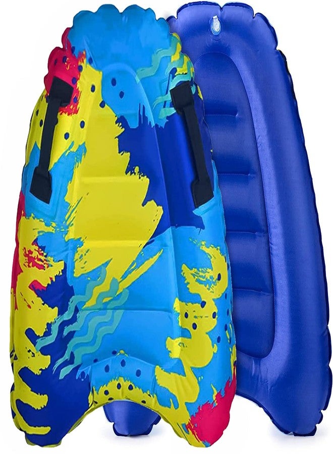 Lvsnro Inflatable Surf Body Board,Inflatable Surfboard Kickboard with Handles Foldable Swimming Pool Floating Pad for Both Adults Beginner and Childs Portable Boogie Boards (Colorful) - Image 2