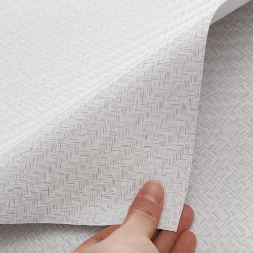 ELTON Textured Mesh Grasscloth Wallpaper, Peel and Stick Faux Linen, Waterproof Decorative Vinyl Film, Self Adhesive Contact Paper for Walls, Furniture, Kitchen Cabinets (Off White, 1.33 x 5 feet) - Image 3