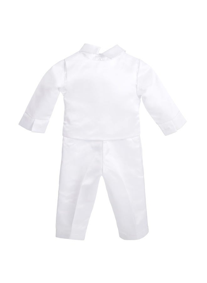 Lito Angels Baby Boys Christening Clothing Baptism Outfits with Bonnet Long Sleeve White Suit Size 0-3 Months, B-white (Long Sleeves), 0-3 Months - Image 3