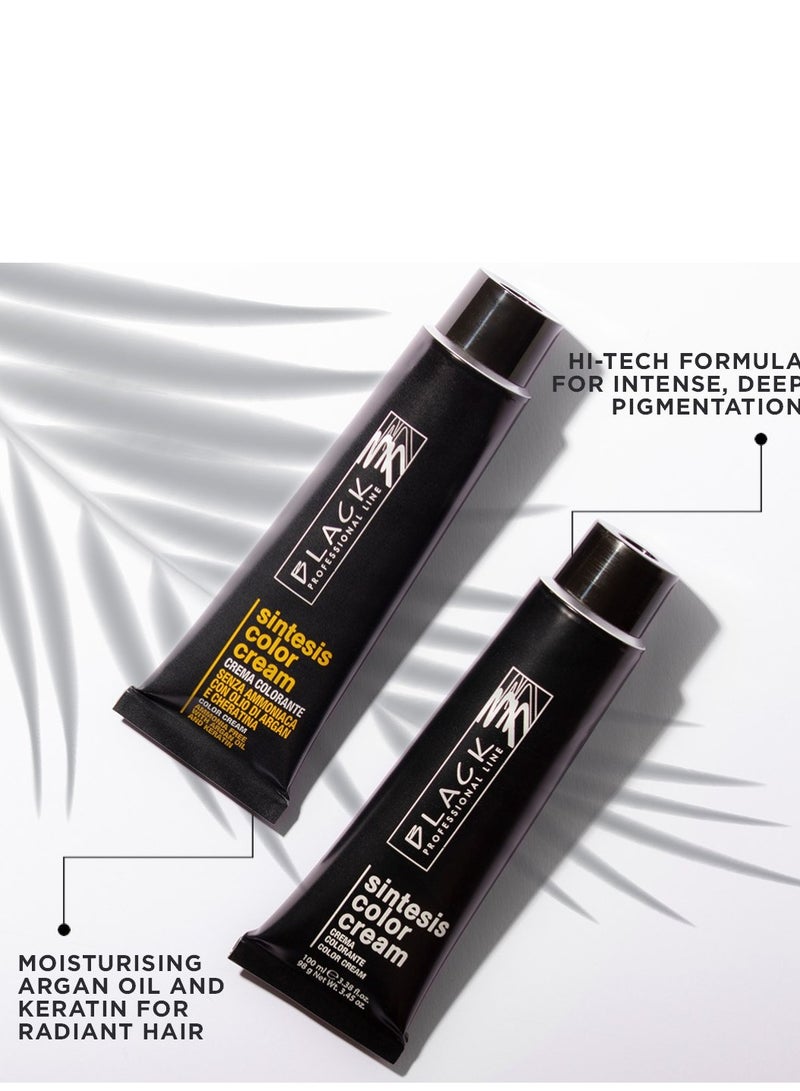 بلاك بروفيشينال لاين كريم صبغة سينتيسيس الأسود أوبيرجين 4.22/4.77 – صبغة شعر دائمة بلون أرجواني غامق، 100 مل للحصول على نتائج زاهية وطويلة الأمد - Image 4