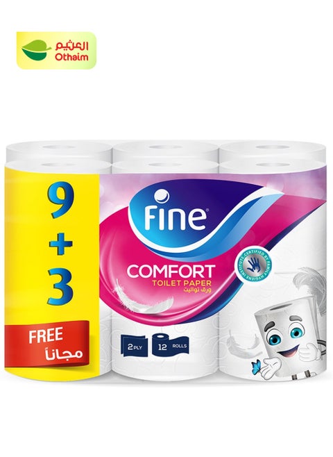 Fine Toilet Tissue Comfort ,200 Sheets, 2 Ply , 12 Rolls