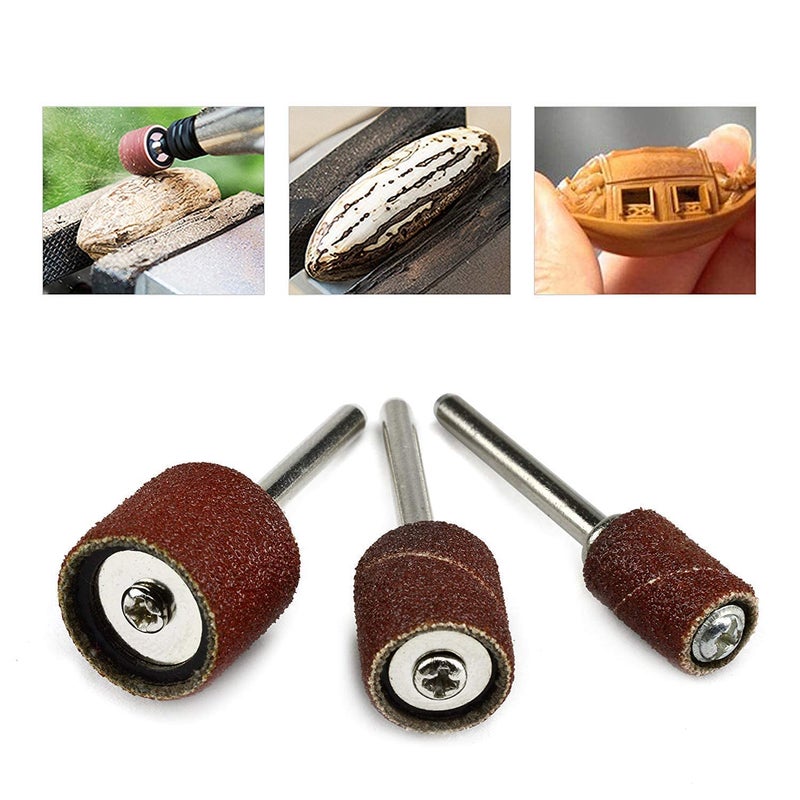 ing 51pcs sanddrum Set for Dremel & All Other Rotary Tools with 51 Replaceable sandbands & 6 Rubber Drum Mandrels for Wood Work, Metal Work, Jewellery makmodel Making, Brown - Image 2