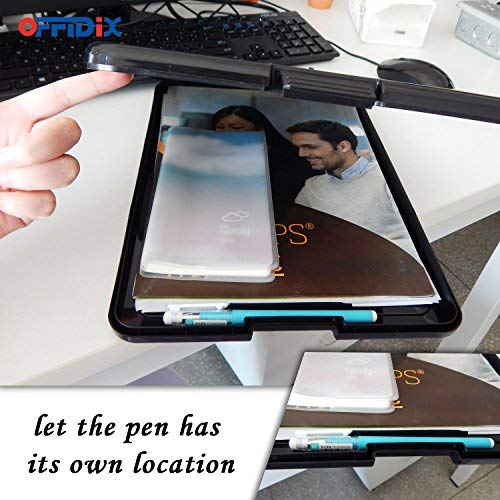 OFFIDIX Clipboard Storage Box,Black Plastic Paper Clipboard Paper Holder Storage Clip Board Ideal for School, Letter Size Slim-case Storage Clipboard Home and Office Use Memo Clipboard (Black) - Image 4