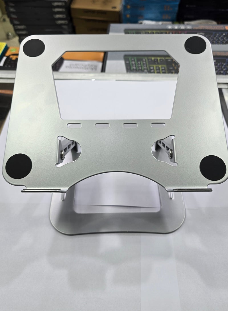 Desktop Aluminum Alloy Foldable Adjustable Laptop Stand Support Notebook Laptop Support Folding, Compatible to 14-17 inch Laptop - Silver - Image 3