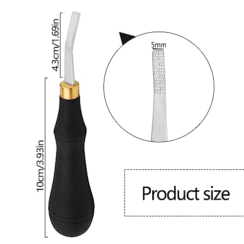 DIUDUS Pro Detail Rougher, Leather Roughing Tool Roughing Leather Craft Surface Tool, Leather Polish File Tool with Ergonomic Handle Leather Working Leathercraft Tools for Edge Polishing(5mm) - Image 2