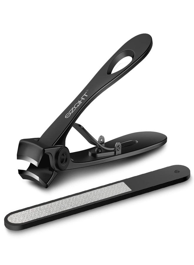 SZQHT Fingernail Clippers,Nail Clippers for Tough Fingernails or Thick Toenails,Heavy Duty Stainless Steel Nail Cutters,Toenail Clippers for Elder,Men, Seniors, Adults(Black) - Image 1