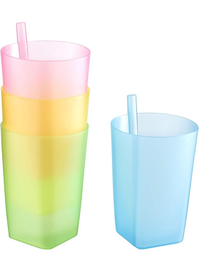 klarako Children Sippy Cup 4Pcs Toddler Sip Cups with Built in Straw Kids Drink Cups with Straws - Image 2